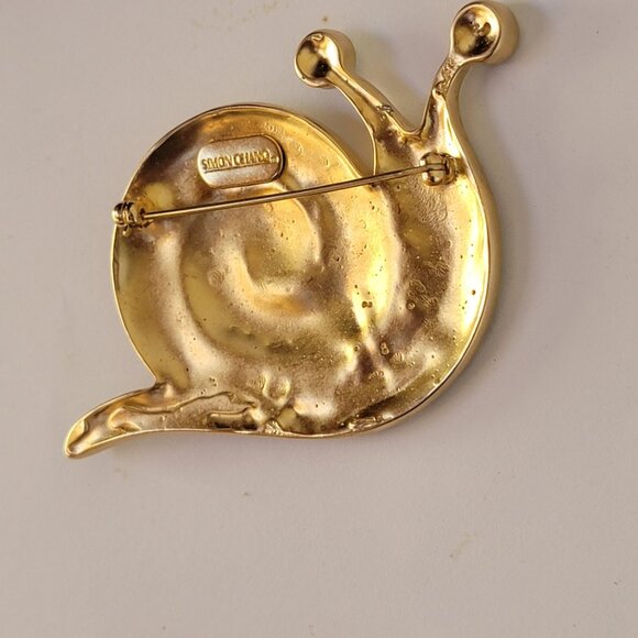 Large Vintage Signed Simon Chang Snail Brooch - Picture 7 of 10